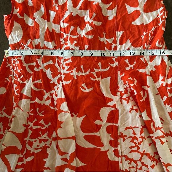 Maeve Anthropologie Indiga‎ Swing Dress Cap Sleeve Orange White Doves Size S - Picture 7 of 13